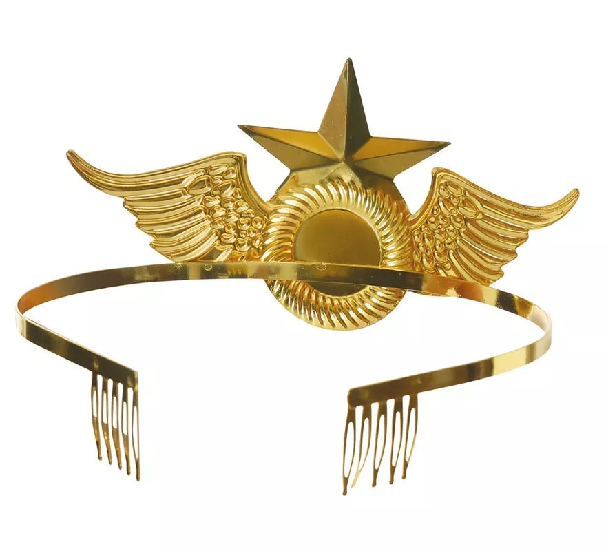 Diadema de Mujer maravilla Dorada con estrella