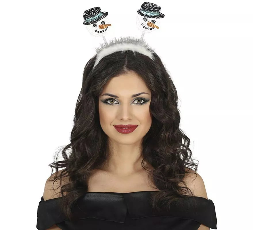 Translation missing: en.Diadema de Muñeco de nieve con lentejuelas