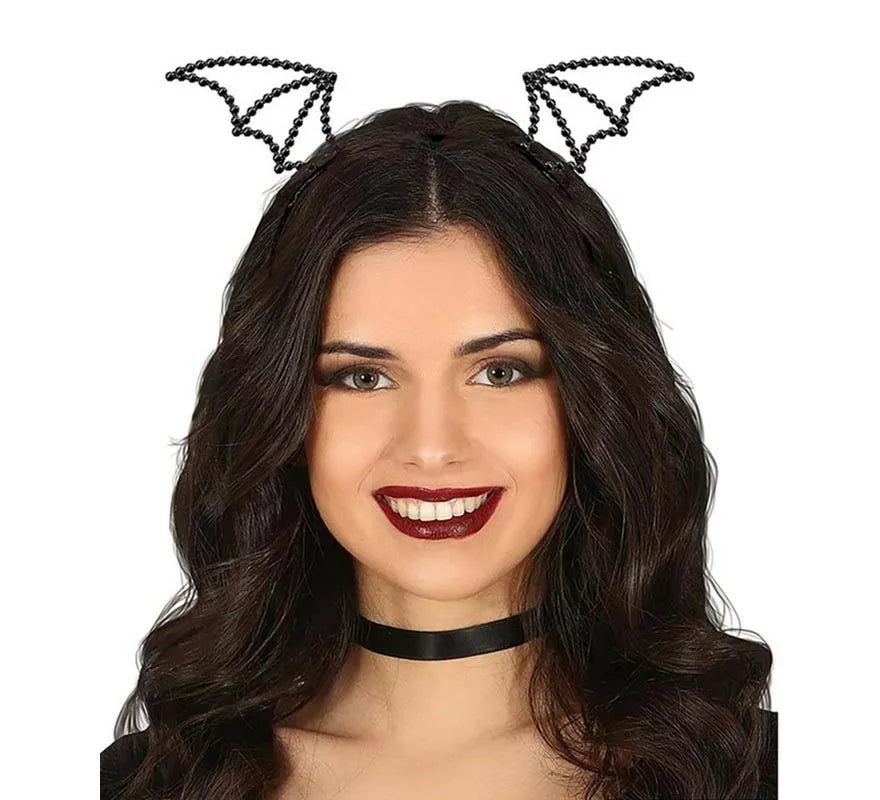 Diadema de Murciélago piedras negras