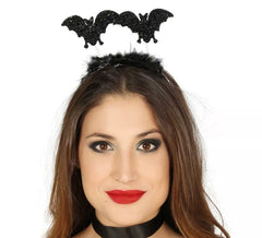 Bats headband with black Marabou