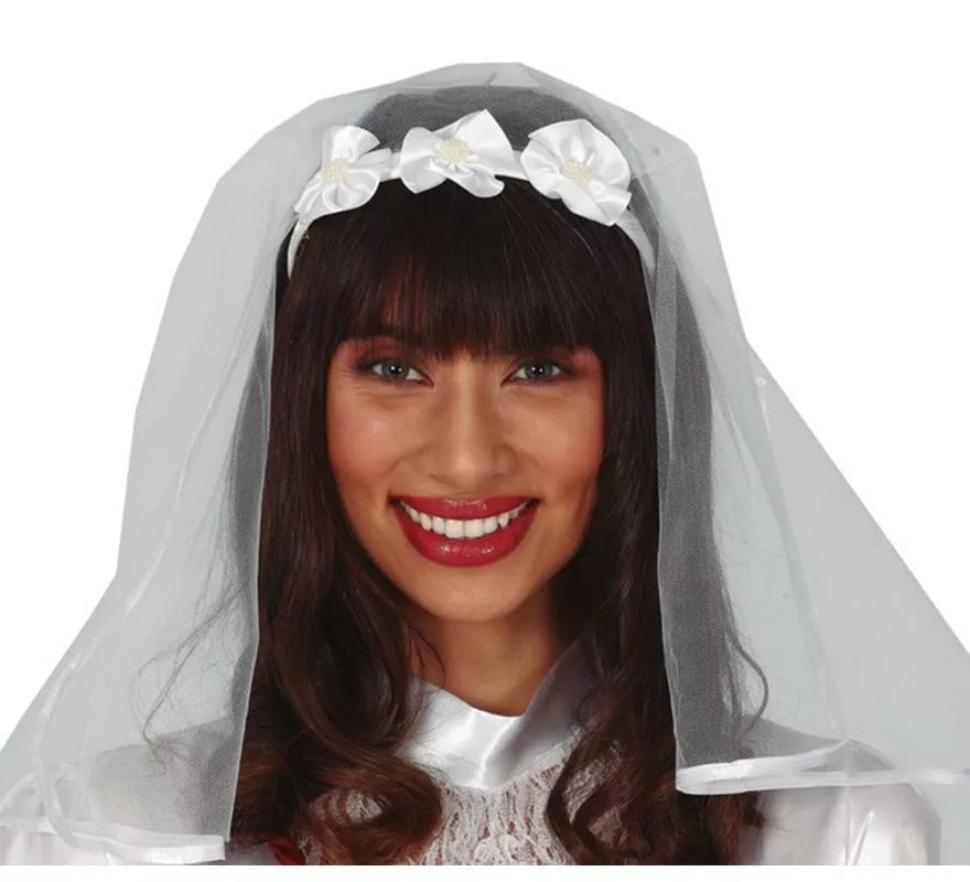 Translation missing: en.Diadema de Novia con Velo Blanco