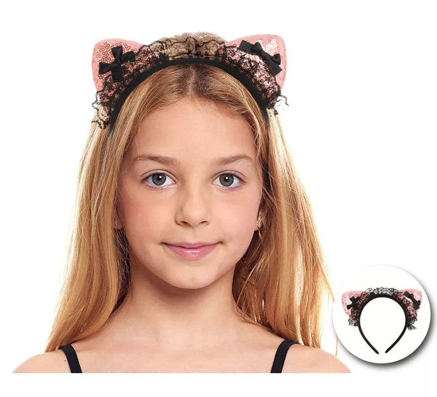 Translation missing: en.Diadema de Orejas de Gatita con encaje