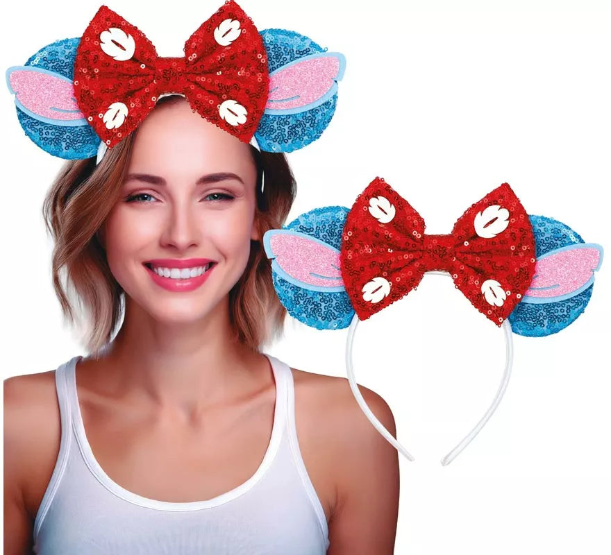 Translation missing: en.Diadema de Orejas Ratón con Lazo y Lentejuelas