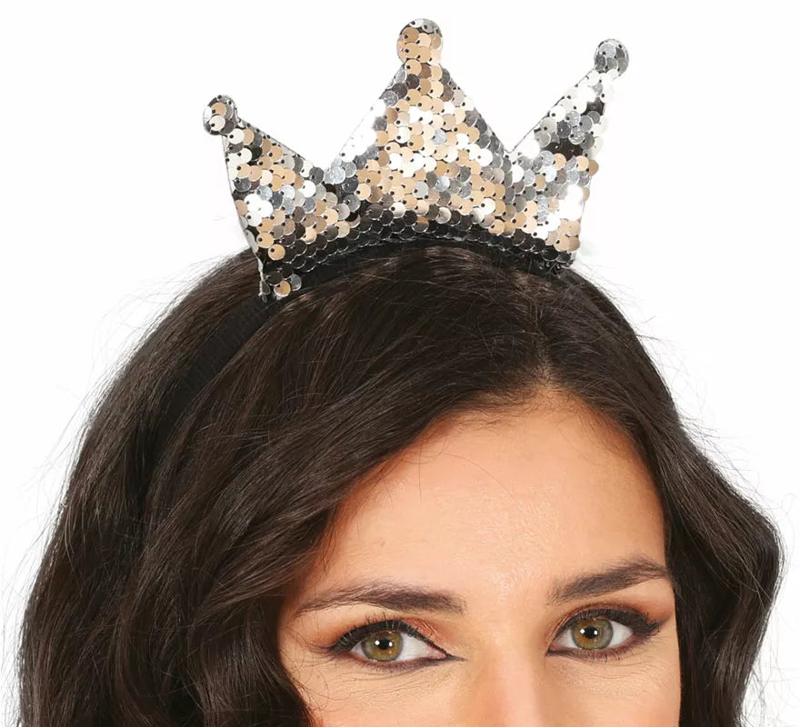 Translation missing: en.Diadema de Princesa con lentejuelas bicolor adulto