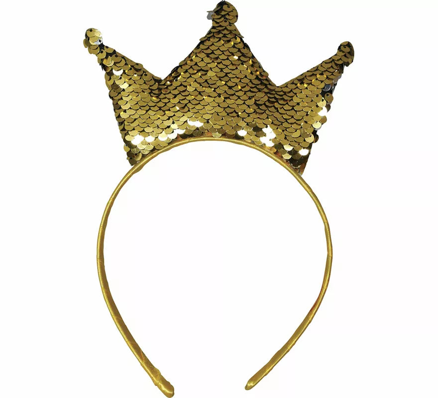 Translation missing: en.Diadema de Princesa con lentejuelas doradas adulto