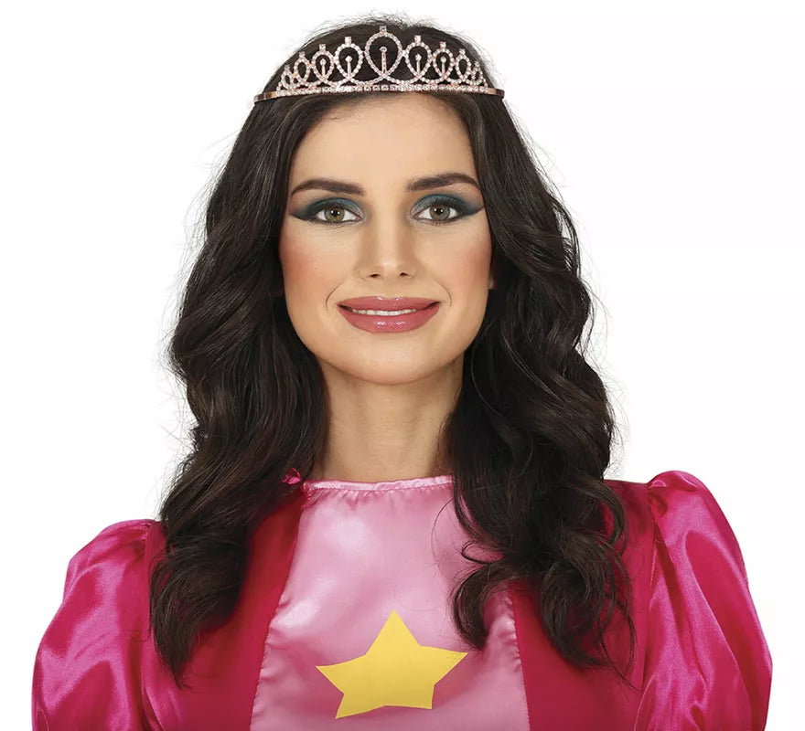 Diadema de Princesa metálica dorado adulto