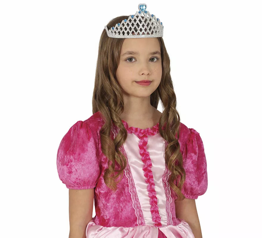 Diadema de Princesa plateada con corazón