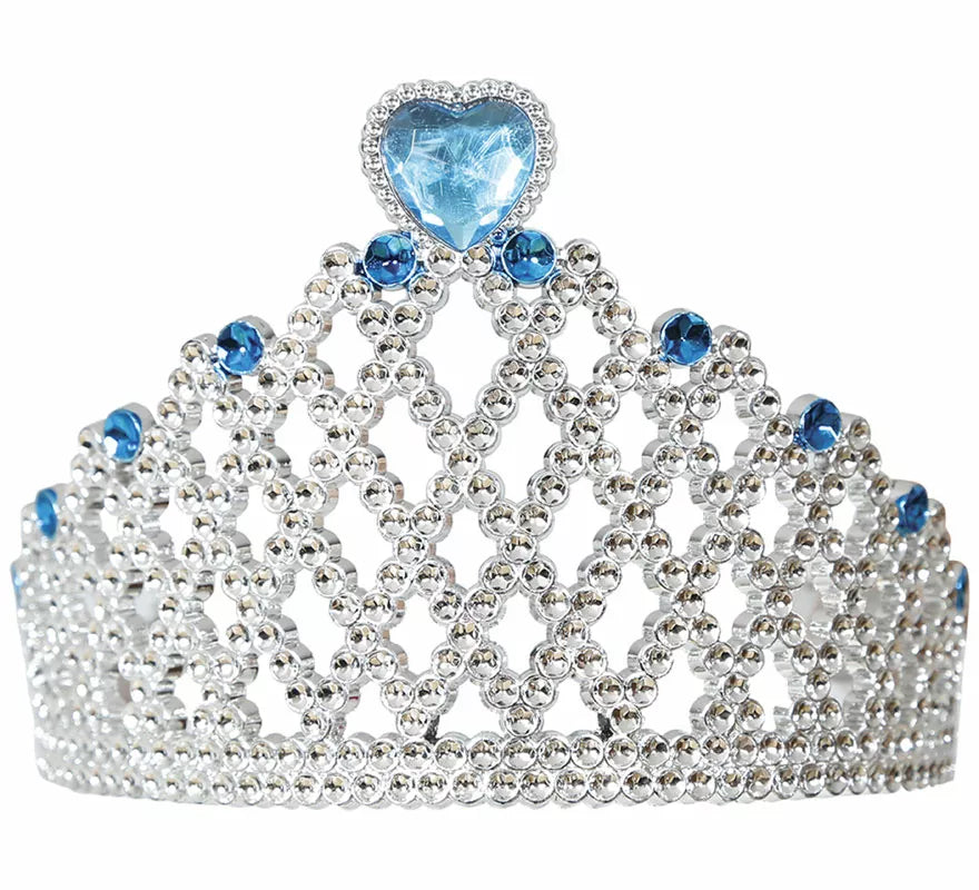 Diadema de Princesa plateada con corazón