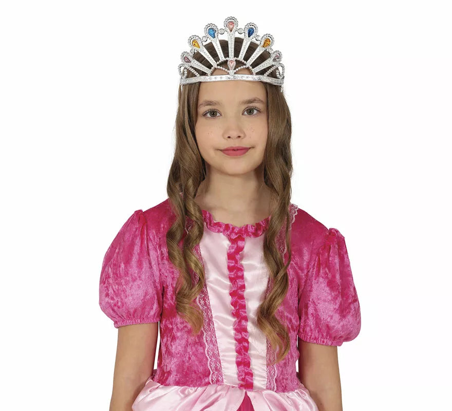 Translation missing: en.Diadema de Princesa plateada con gemas
