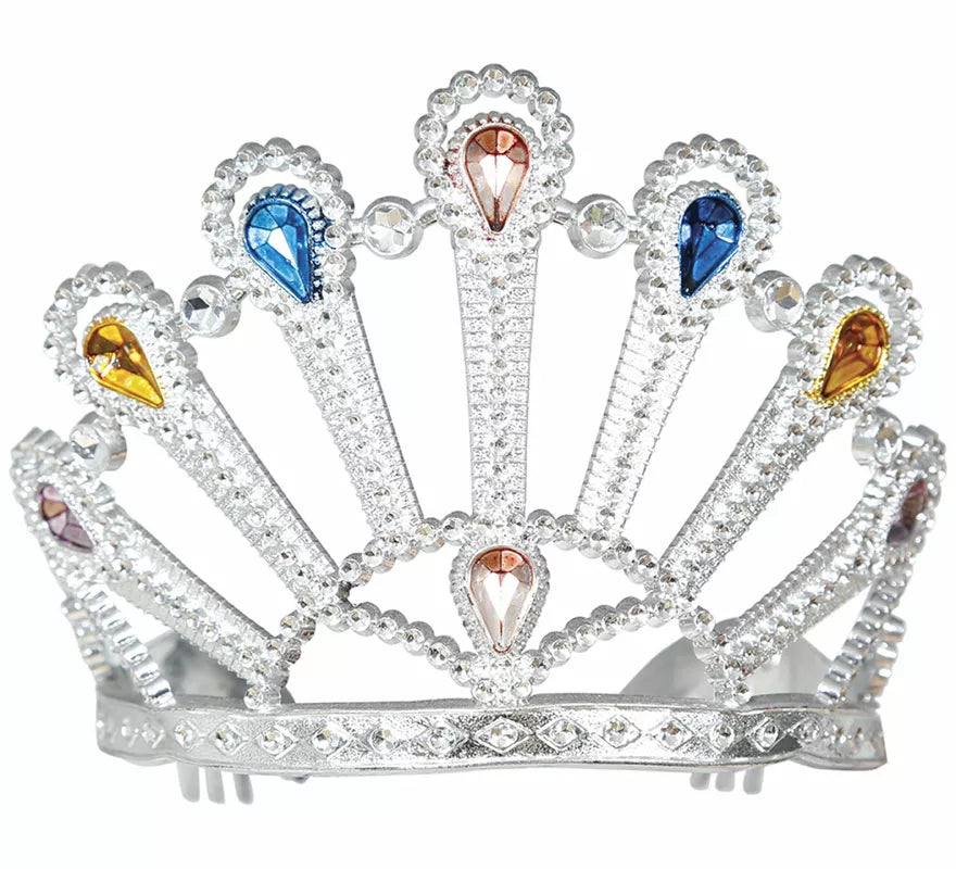 Translation missing: en.Diadema de Princesa plateada con gemas