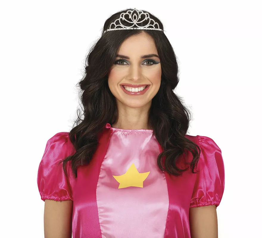 Translation missing: en.Diadema de Princesa real plateada metálica adulto