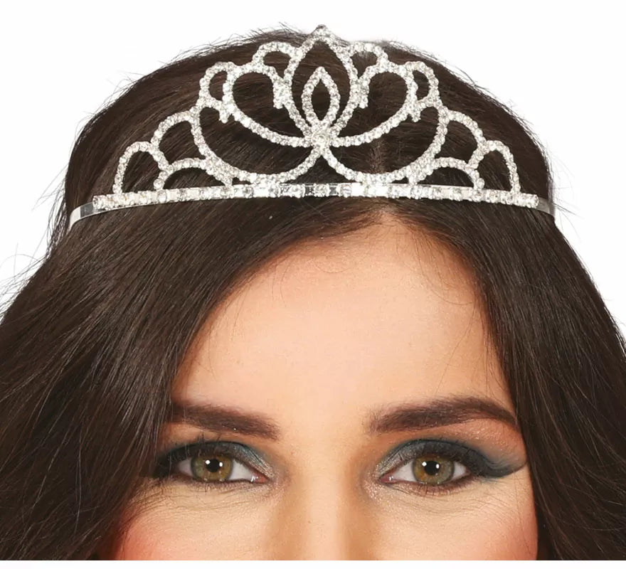 Translation missing: en.Diadema de Princesa real plateada metálica adulto