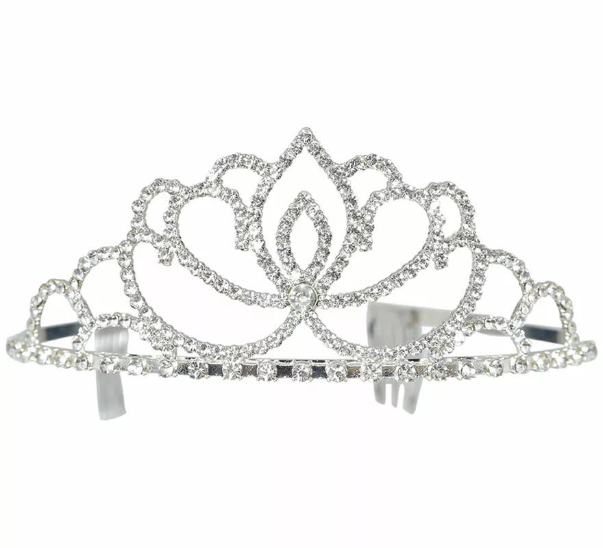 Diadema de Princesa real plateada metálica adulto