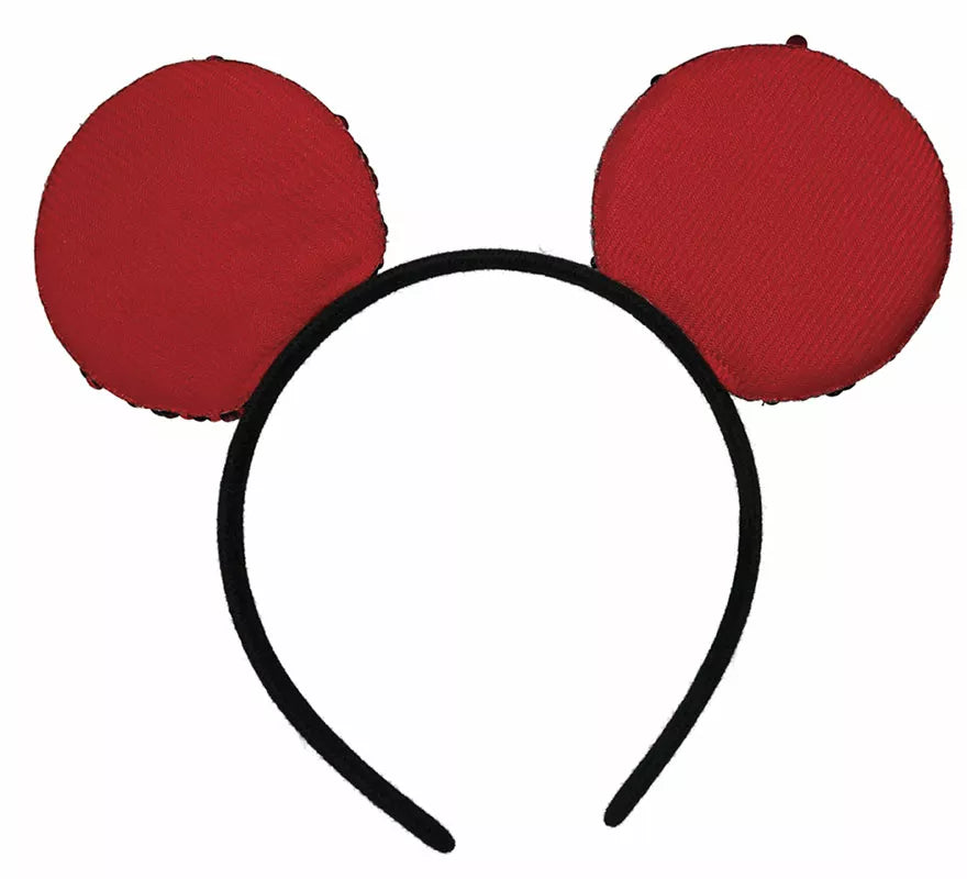 Diadema de Ratón con lentejuelas rojas adulto