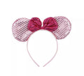 Diadema de Ratoncita rosa con lentejuelas