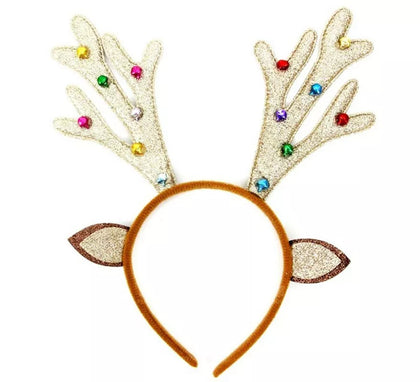 Diadema de Reno con Cascabeles y brillantina