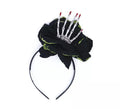 Diadema de Rosa negra con mano de esqueleto