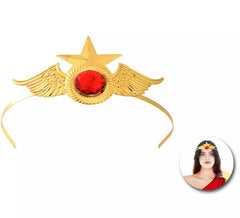 Tiara de super-herói asas douradas