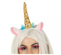 Diadema de Unicornio con Cuerno y Orejas Dorada