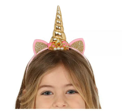 Unicorn Headband with Horn and Gold Ears
