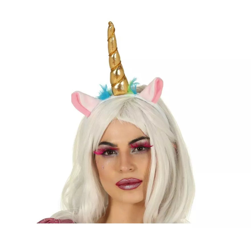 Translation missing: en.Diadema de Unicornio con Cuerno y Orejas Dorada