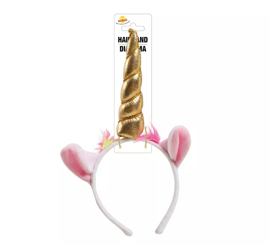 Translation missing: en.Diadema de Unicornio con Cuerno y Orejas Dorada