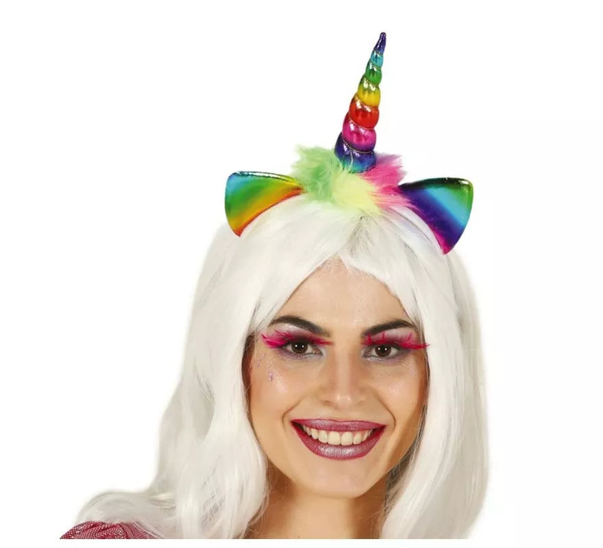 Translation missing: en.Diadema de Unicornio con Cuerno y Orejas Multicolor