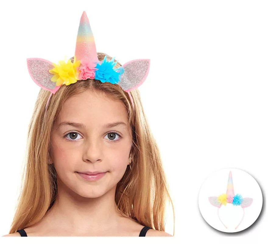 Translation missing: en.Diadema de Unicornio con flores degradado