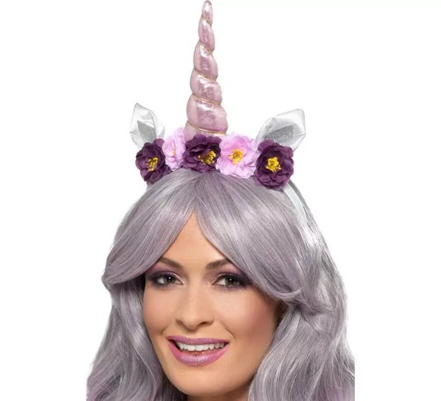 Translation missing: en.Diadema de Unicornio con Flores Violeta