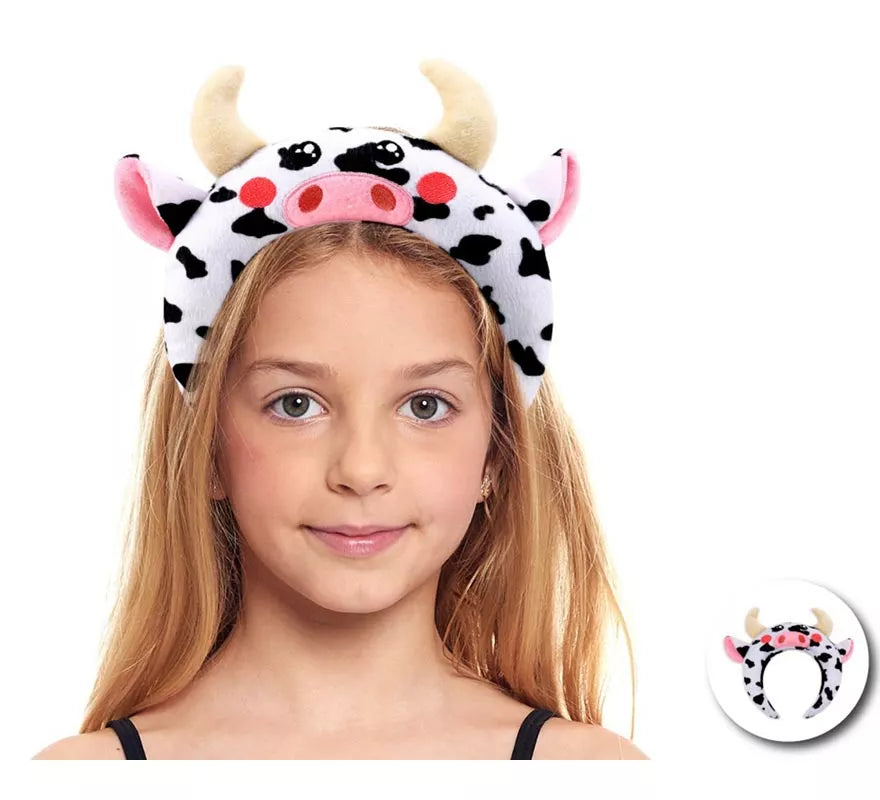 Translation missing: en.Diadema de Vaca de peluche infantil