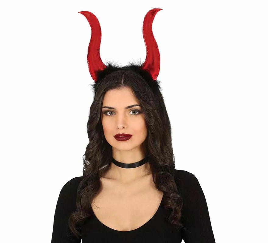 Translation missing: en.Diadema Demonio Roja con Cuernos Altos