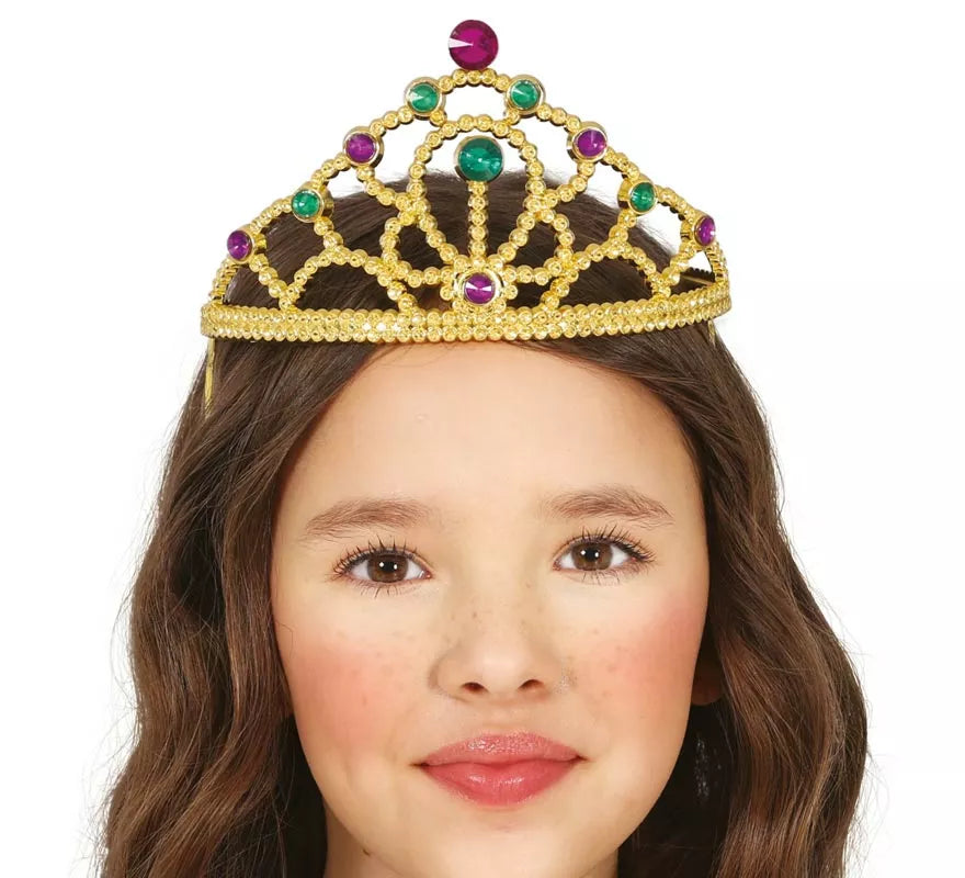 Translation missing: en.Diadema dorada con Piedras multicolores infantil
