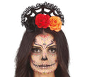 Diadema Flores Naranja y Rojas