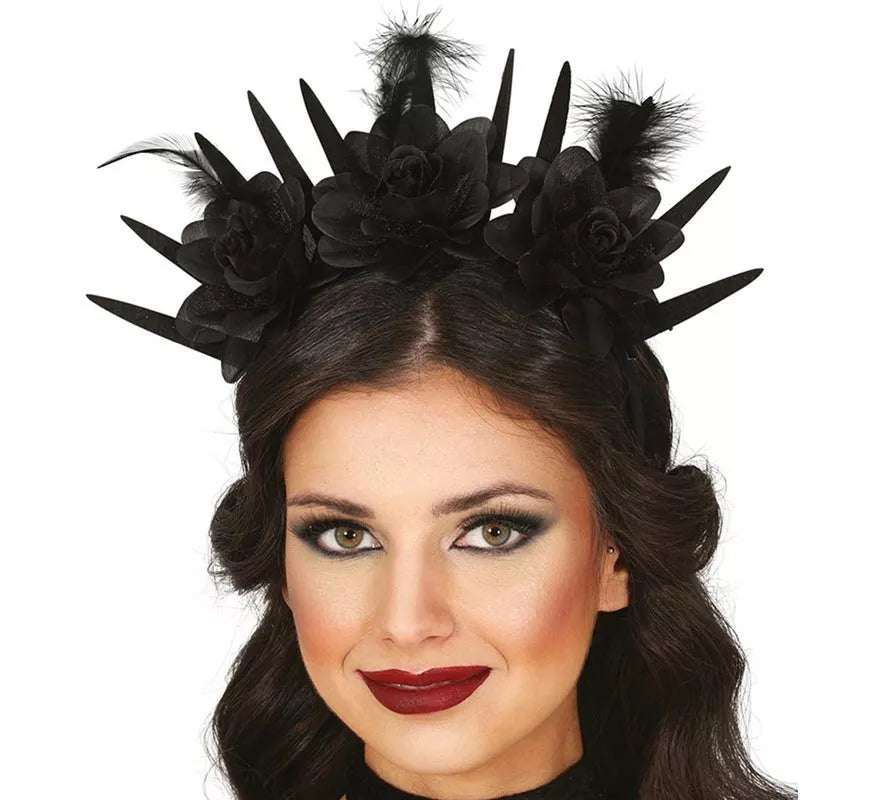 Diadema Flores negras