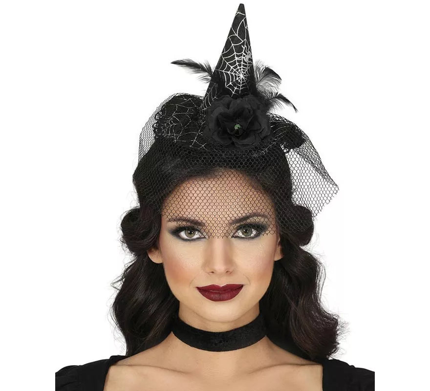 Translation missing: en.Diadema Gorrito Bruja con Velo