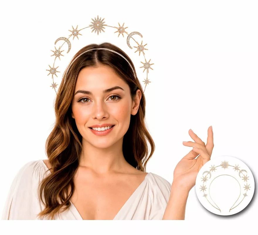 Translation missing: en.Diadema Halo de Diosa con Estrellas y Lunas