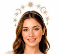 Diadema Halo de Diosa con Estrellas y Lunas