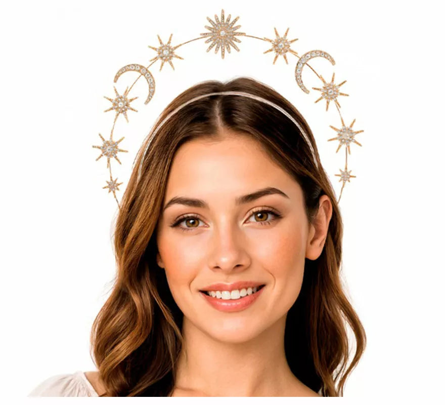 Translation missing: en.Diadema Halo de Diosa con Estrellas y Lunas