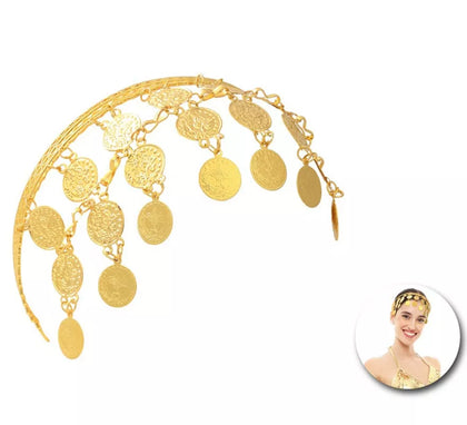Diadema Hindú con monedas doradas