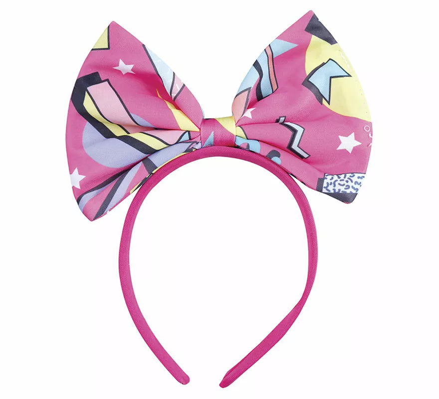 Diadema Lazo Fucsia con estampado de los Años '80