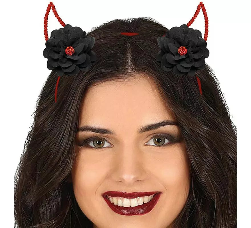 Translation missing: en.Diadema Metálica con Cuernos y Flores