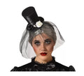 Diadema Mini Chistera Negra con Velo