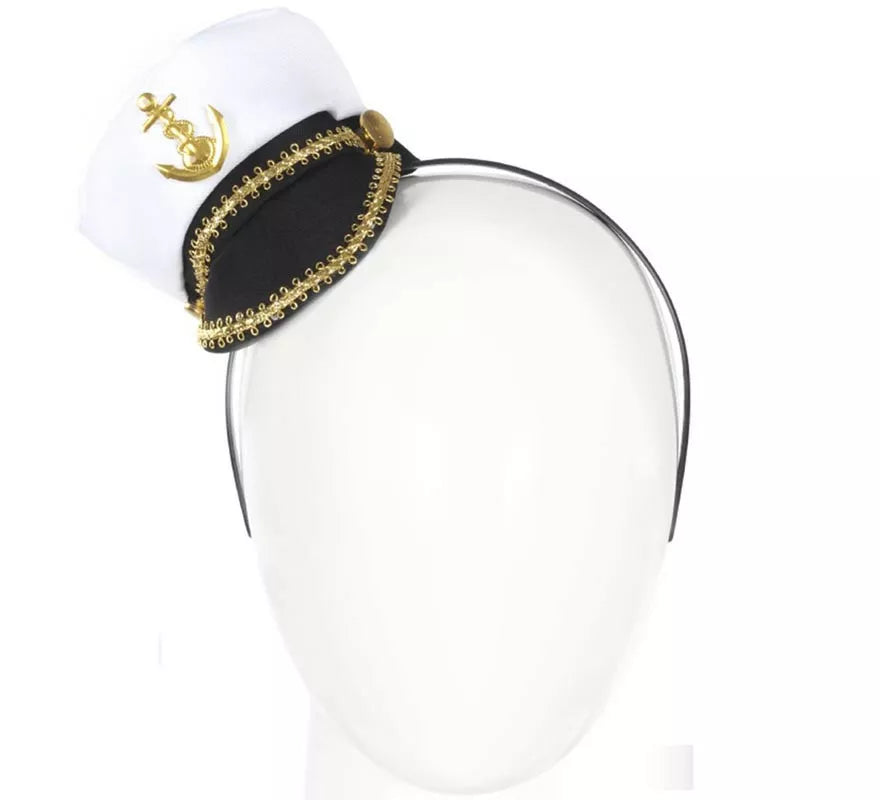 Diadema Mini Gorra Marine blanca
