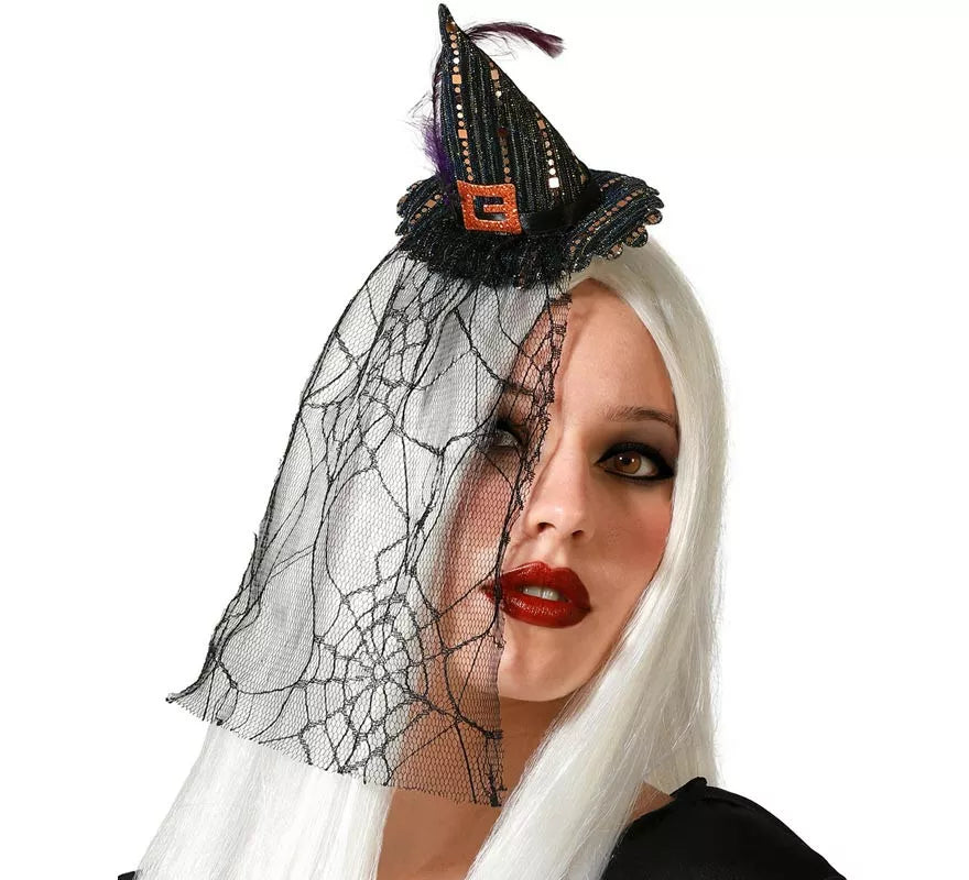 Translation missing: pt-PT.Diadema Mini Sombrero de Bruja Negro
