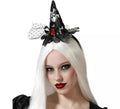Diadema Mini Sombrero de Bruja Negro con Calavera
