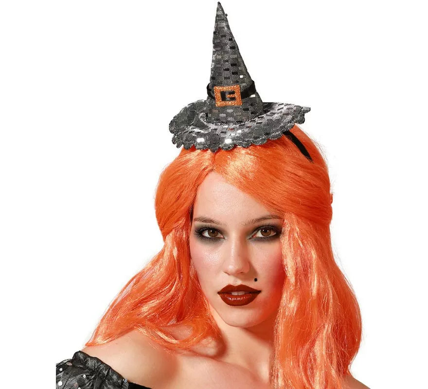 Translation missing: en.Diadema Mini Sombrero de Bruja Plata