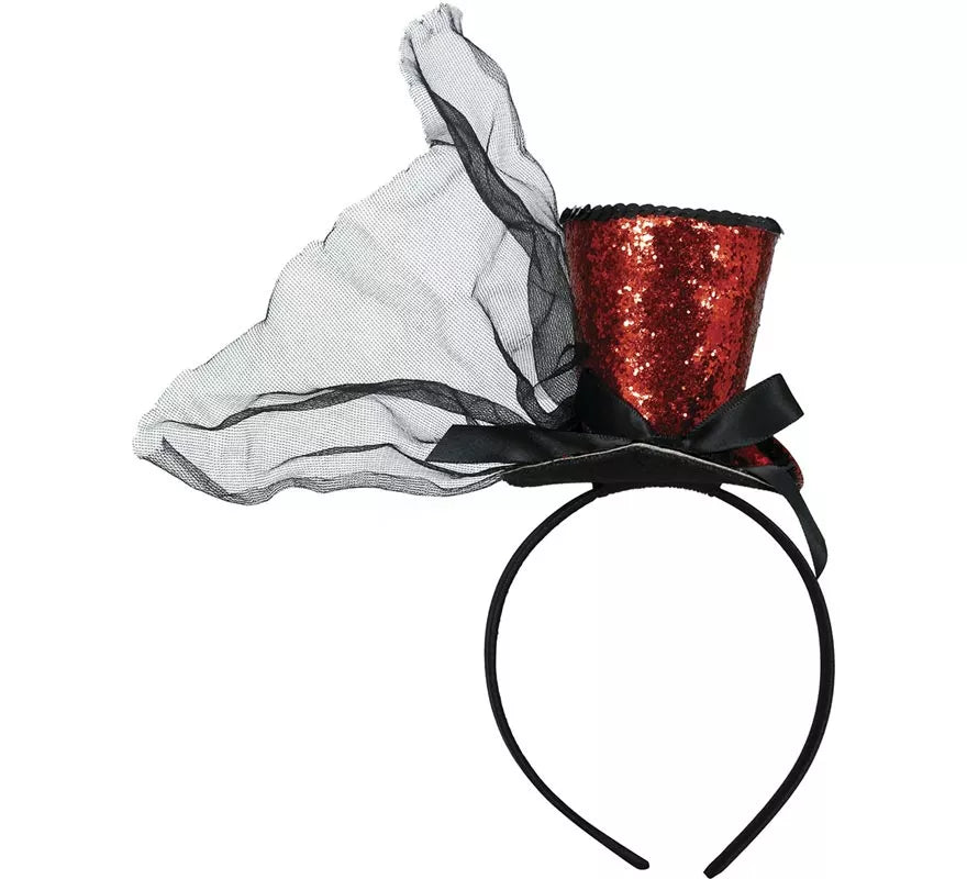 Translation missing: en.Diadema Minisombrero Chistera roja
