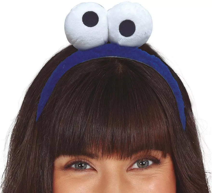 Diadema Monstruo Azul con Plumas