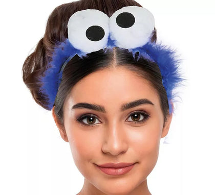 Diadema Monstruo Azul con Plumas