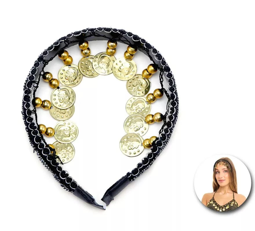 Translation missing: en.Diadema negra con monedas colgantes